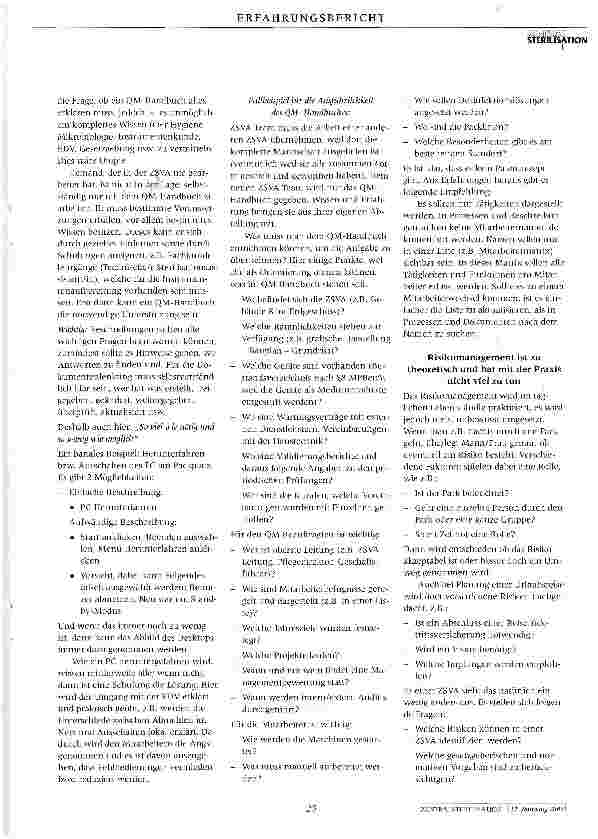 Vorschauseite 2: QM zum Anfassen - ein Erfahrungsbericht