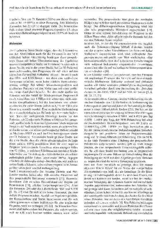 Vorschauseite 6: Prädiktoren für die Beurteilung des Therapieerfolgs einer neurologischen Frührehabilitationsbehandlung bei Patienten mit hypoxisch-anoxischer Hirnschädigung nach kardiopulmonaler…