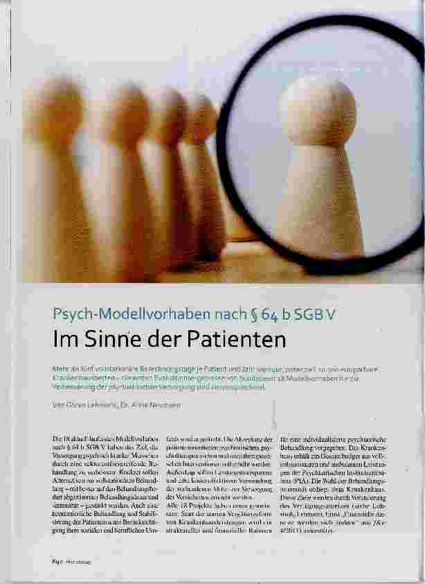 Vorschauseite 1: Psych-Modellvorhaben nach § 64 b SGB V Im Sinne der Patienten