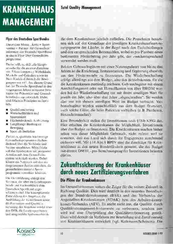 Vorschauseite 3: Was wird wie im Krankenhaus finanziert? Die Zuordnung der Wirtschaftsgüter richtig vornehmen