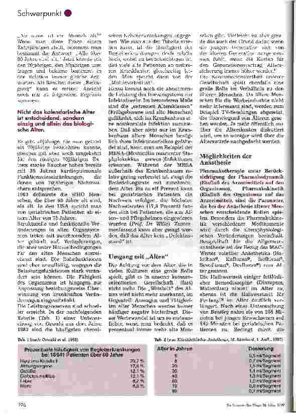 Vorschauseite 2: Der ältere Mensch in der Anästhesie