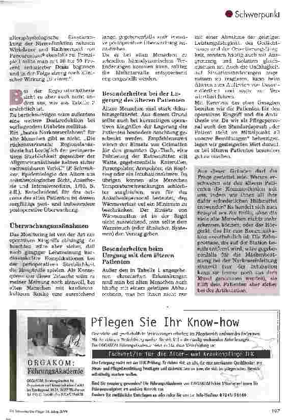 Vorschauseite 3: Der ältere Mensch in der Anästhesie