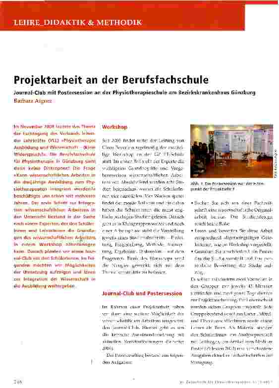 Vorschauseite 1: Projektarbeit an der Berufsfachschule