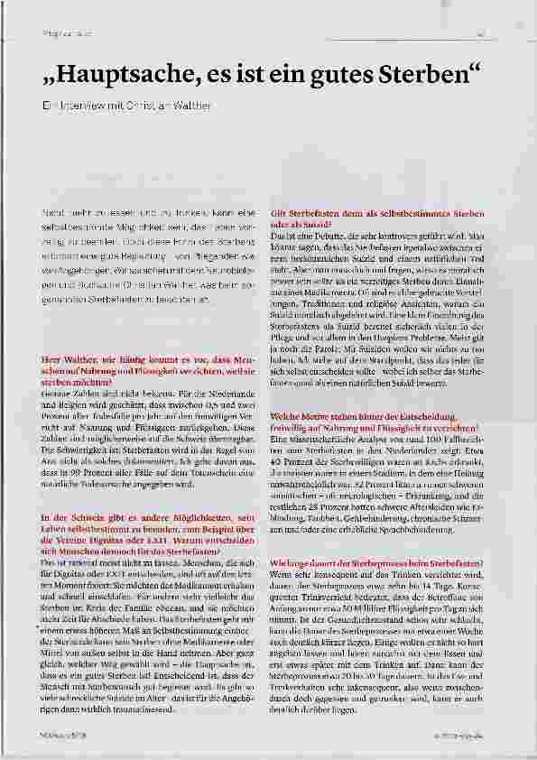 Vorschauseite 1: „Hauptsache, es ist ein gutes Sterben“