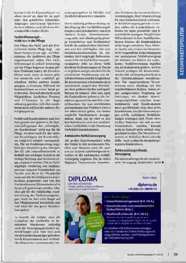 Vorschauseite 2: Die Zukunft der Klinikversorgung