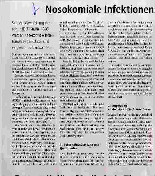 Vorschauseite 1: Nosokominale Injektionen. Viel erreicht, viel zu tun