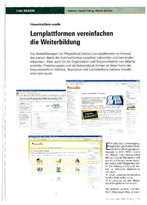 Vorschauseite 1: Lernplattformen vereinfachen die Weiterbildung