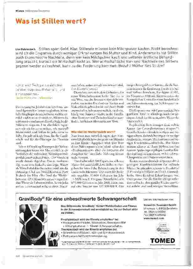 Vorschauseite 1: Was ist Stillen wert?