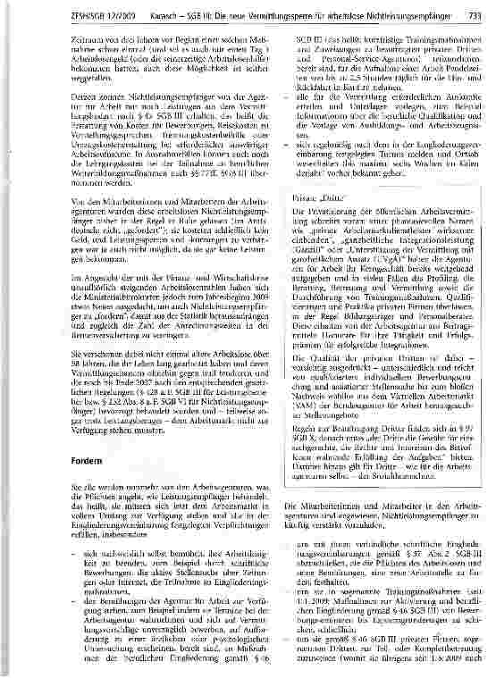 Vorschauseite 2: SGB III: Die neue Vermittlungssperre für arbeitslose Nichtleistungsempfänger