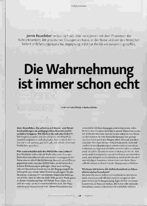 Vorschauseite 1: Die Wahrnehmun ist immer schon echt