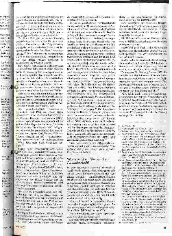 Vorschauseite 3: Interessenvertretung Pflegegewerkschaft - Ja oder Nein? Hintergründe pflegerischer Interessenvertretung