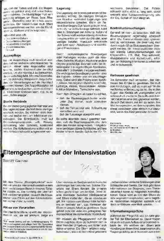 Vorschauseite 2: Pflege des älteren beatmeten Kindes
