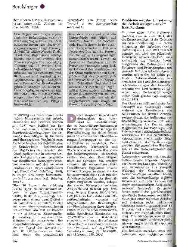 Vorschauseite 3: Arbeitszeitgestaltung im Krankenhaus