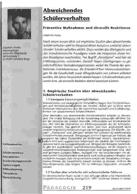 Vorschauseite 1: Abweichendes Schülerverhalten Präventive Maßnahmen und sinnvolle Reaktionen