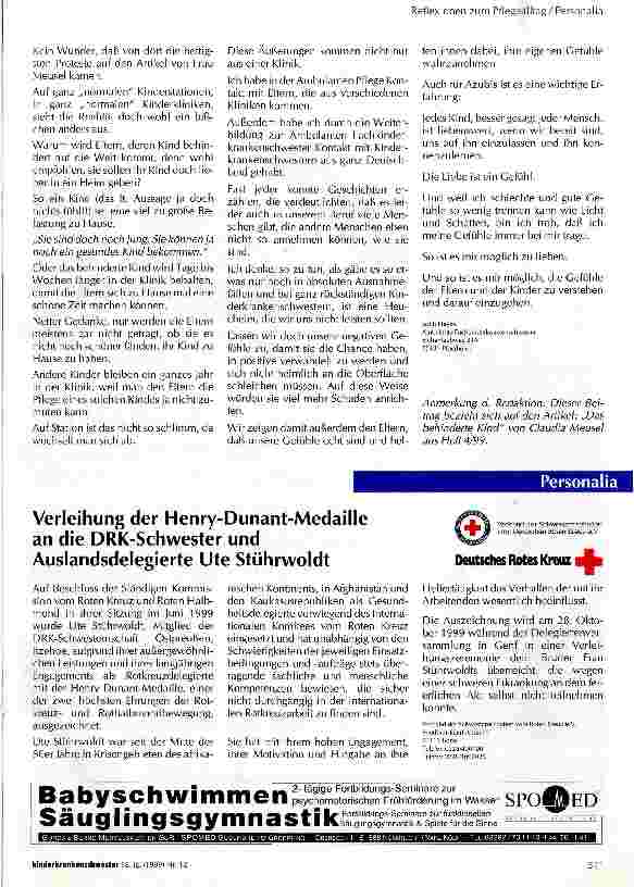 Vorschauseite 2: Gibt es vor Kinderkrankenzimmern eine Ablage für die Gefühle der Kinderkrankenschwestern?