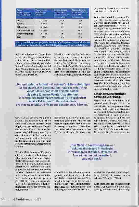 Vorschauseite 3: Controlling: Wo steht meine Klinik geriatrisch?