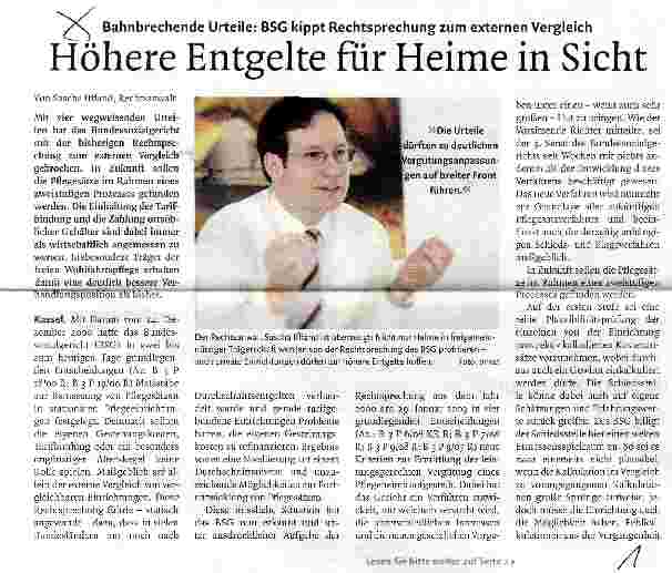 Vorschauseite 1: Höhere Entgelte für Heime in Sicht