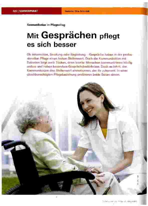 Vorschauseite 1: Mit Gesprächen pflegt es sich besser