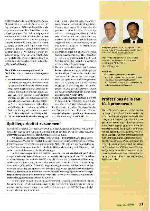 Vorschauseite 2: Spitalberufe brauchen Promotion