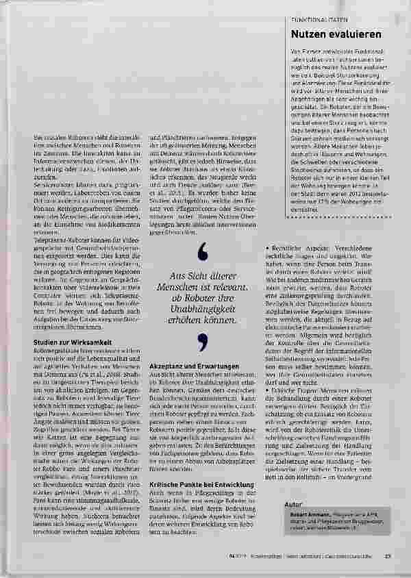 Vorschauseite 2: Nutzen und Grenzen der robotergestützten Pflege