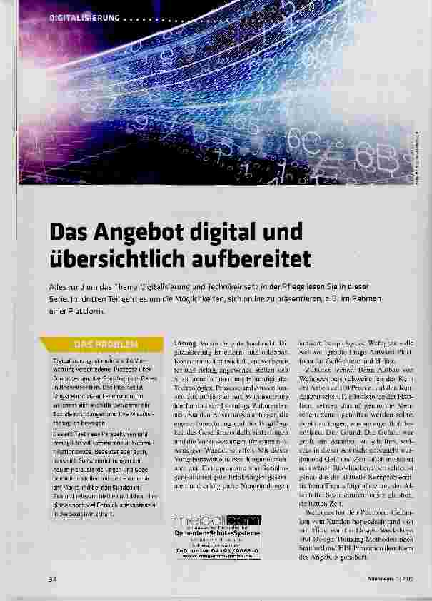 Vorschauseite 1: Das Angebot digital und übersichtlich aufbereitet