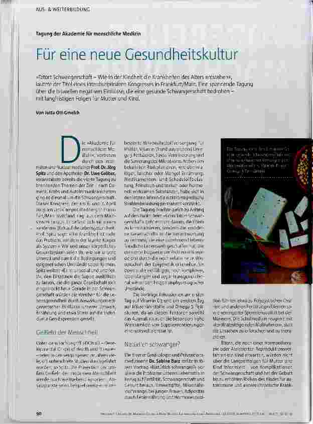 Vorschauseite 1: Für eine neue Gesundheitskuitur