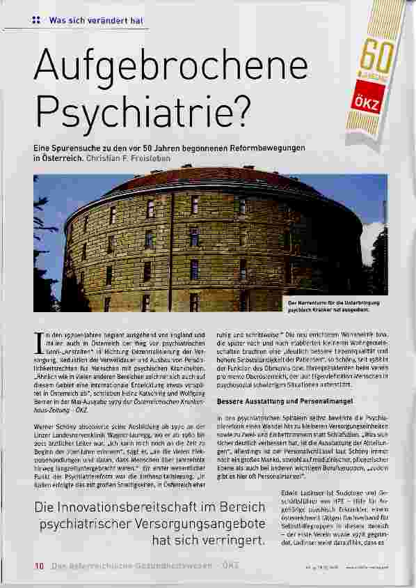 Vorschauseite 1: Aufgebrochene Psychiatrie?