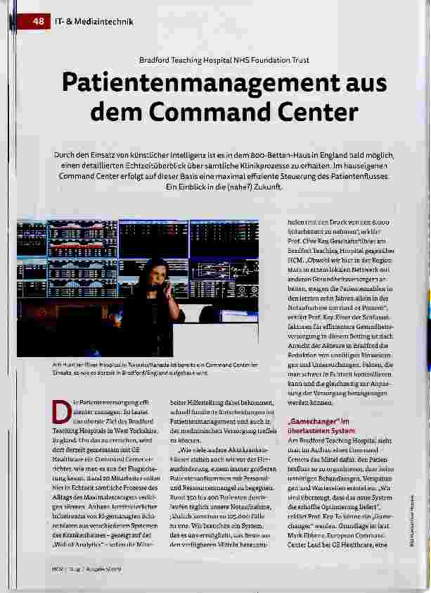Vorschauseite 1: Patientenmanagement aus dem Command Center