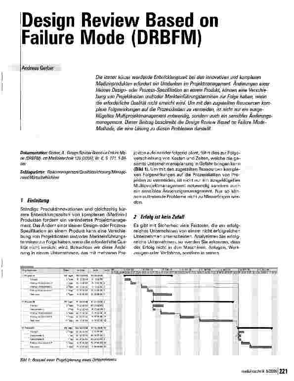 Vorschauseite 1: Design Review Based on Failure Mode (DRBFM)