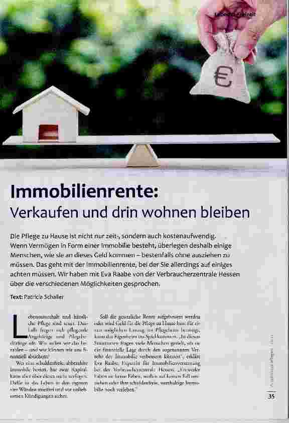 Vorschauseite 1: Immobilienrente: Verkaufen und drin wohnen bleiben