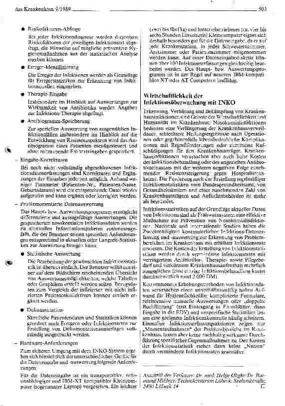 Vorschauseite 4: Infektionsüberwachung mit INKO
