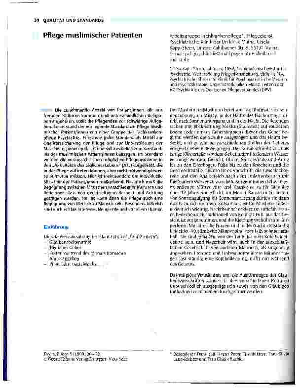 Vorschauseite 1: Pflege muslimischer Patienten