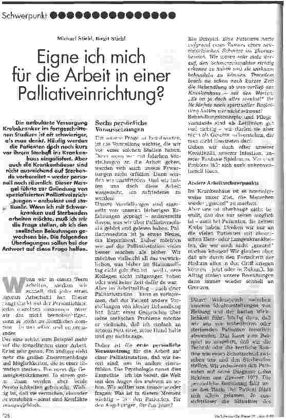 Vorschauseite 1: Eigne ich mich für die Arbeit in einer Palliativeinrichtung?