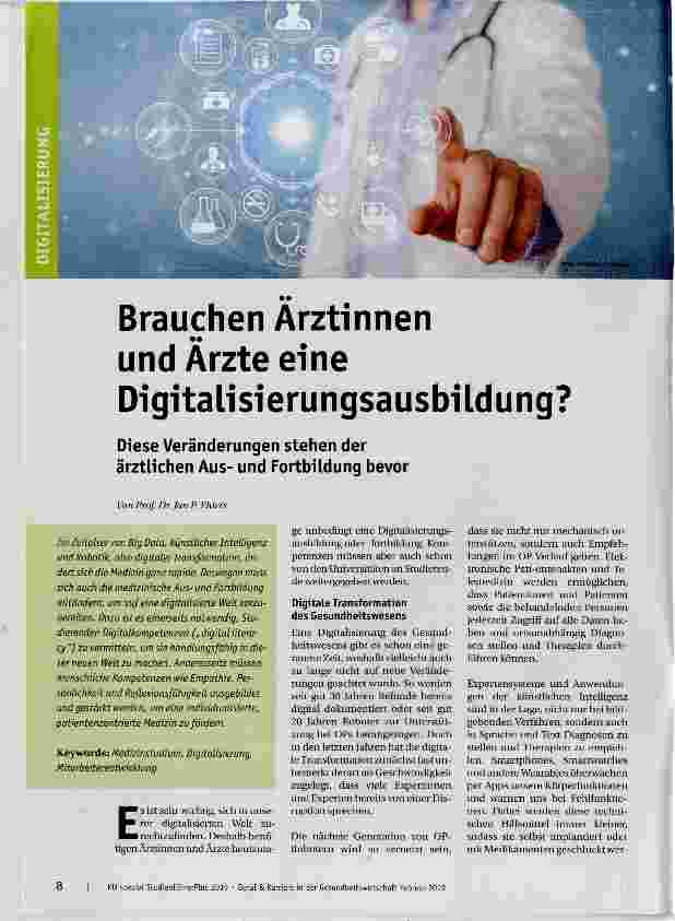Vorschauseite 1: Brauchen Ärztinnen und Ärzte eine Digitalisierungsausbildung?