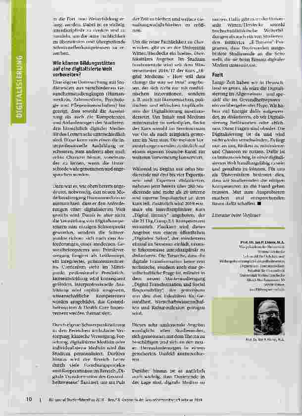 Vorschauseite 3: Brauchen Ärztinnen und Ärzte eine Digitalisierungsausbildung?