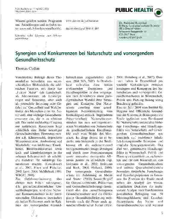 Vorschauseite 4: Landschaft und Gesundheit: Verbindung zweier Konzepte