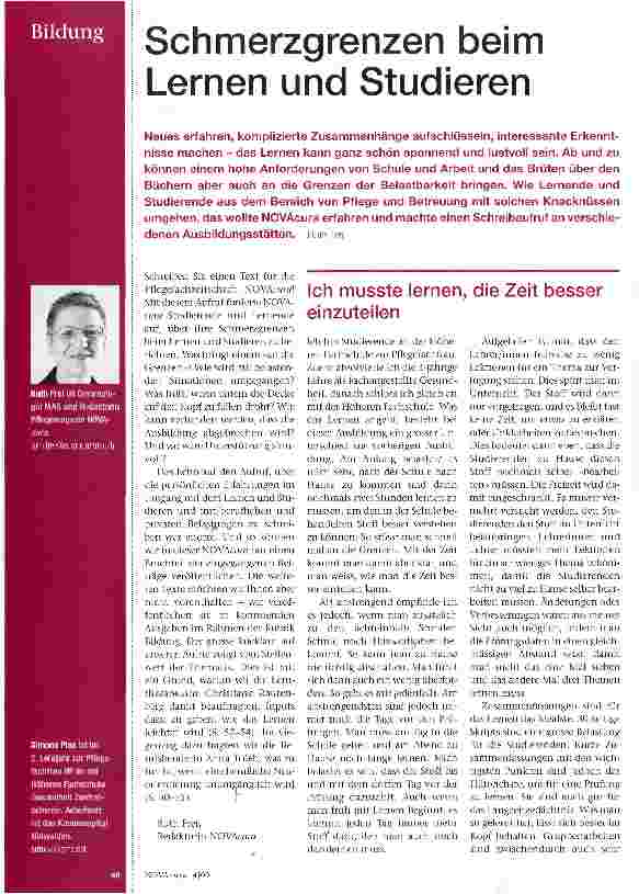 Vorschauseite 1: Schmerzgrenzen beim Lernen und Studieren