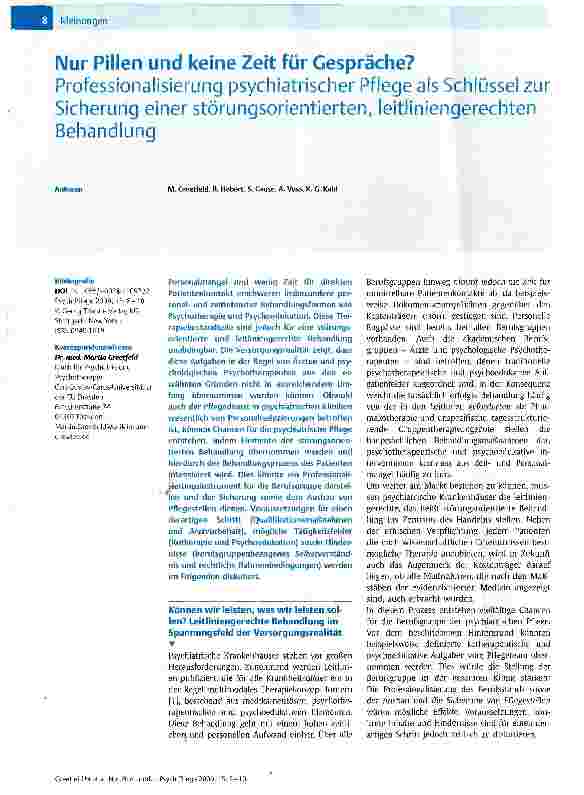 Vorschauseite 1: Nur Pillen und keine Zeit für Gespräche