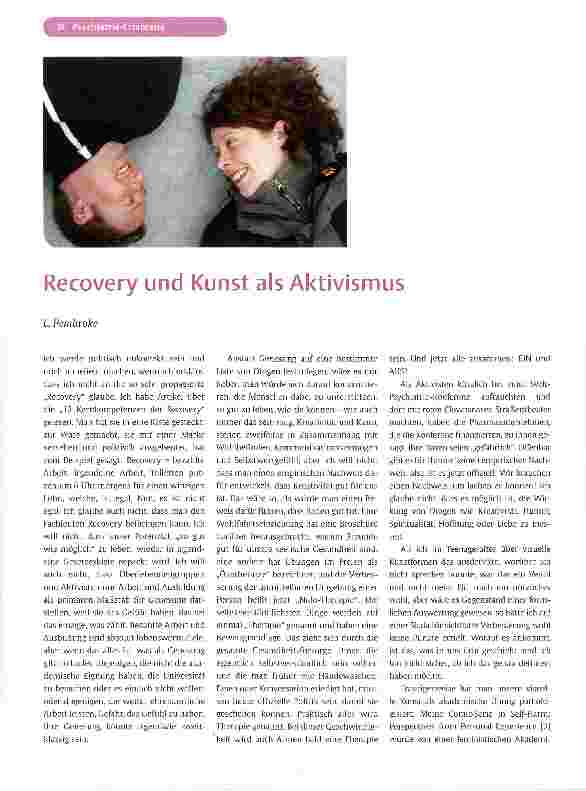 Vorschauseite 1: Recovery und Kunst als Aktivismus