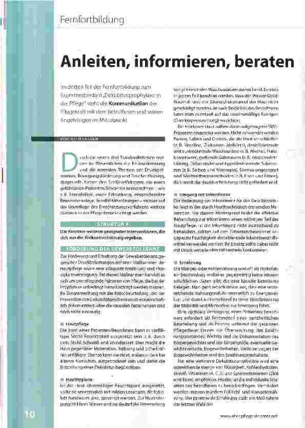 Vorschauseite 2: Dekubitusprophylaxe Teil 3