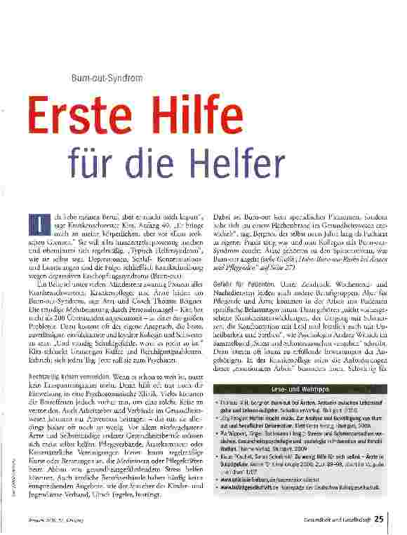 Vorschauseite 2: Erste Hilfe für die Helfer