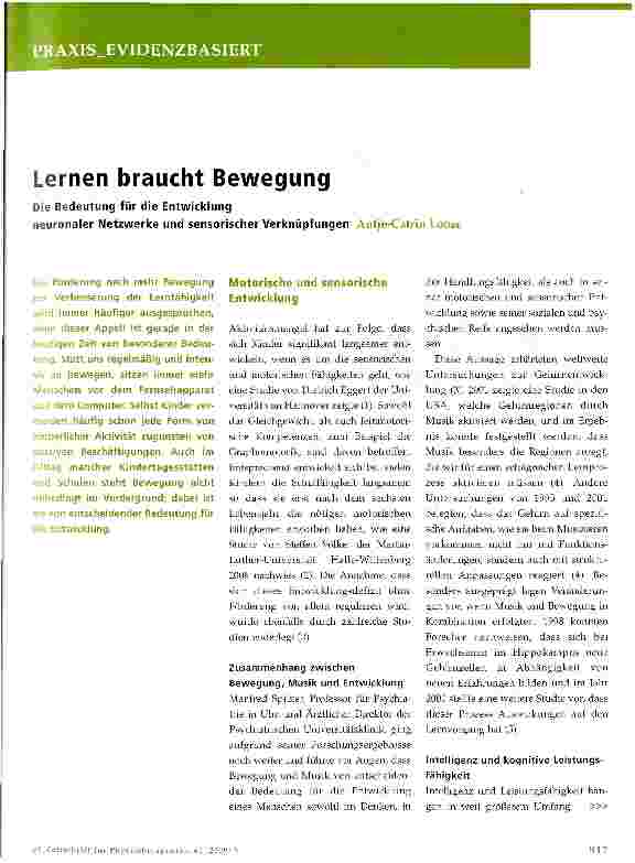 Vorschauseite 1: Lernen braucht Bewegung