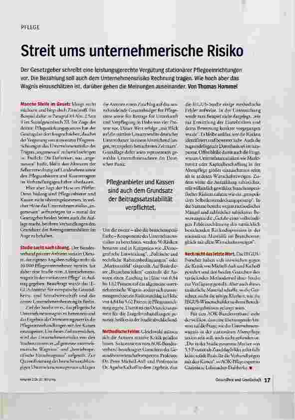 Vorschauseite 1: Streit ums unternehmerische Risiko