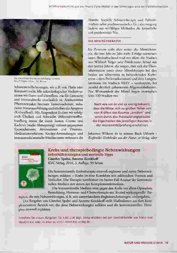 Vorschauseite 3: Die Mistel in der Onkologie und der Palliativmedizin