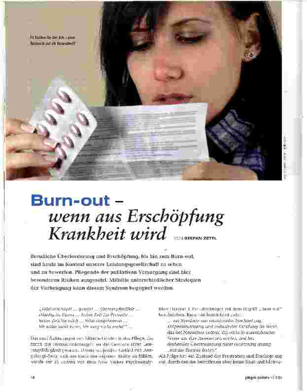 Vorschauseite 1: Burn-out -wenn aus Erschöpfung Krankheit wird