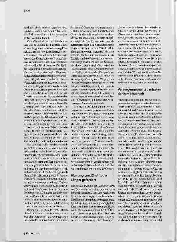 Vorschauseite 2: Konzentrationsprozess Umbau wird kein Sparmodell