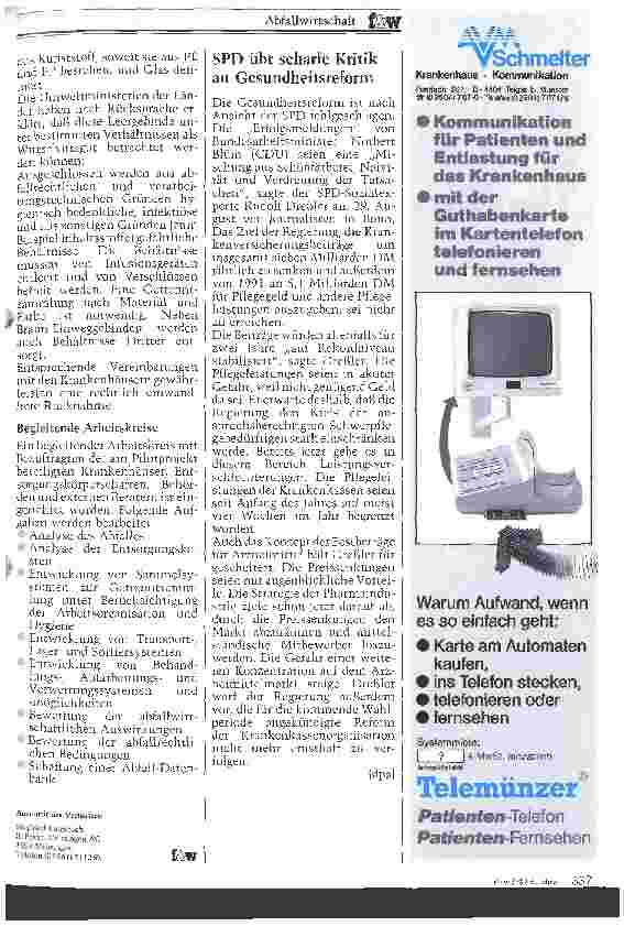 Vorschauseite 4: Abfallwirtschaft - Maßnahmen zur Reduzierung von Krankenhausabfall (Medizinische Einmalartikel und Einwegbehälter) durch Verwertung