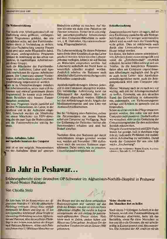 Vorschauseite 1: Ein Jahr in Peshawar ....