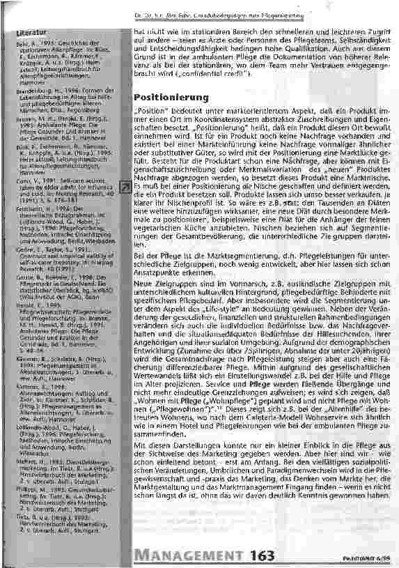 Vorschauseite 5: Grundüberlegungen zum Pflegemarketing