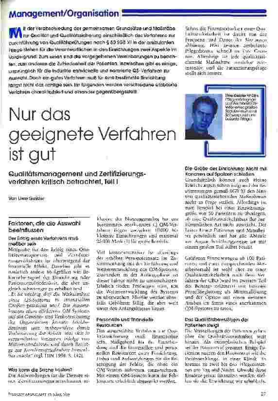 Vorschauseite 1: Nur das geeignete Verfahren ist gut
